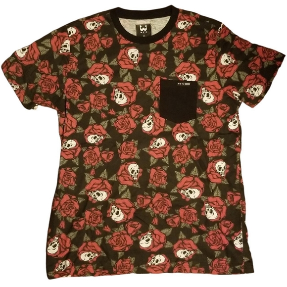 Roses and skulls men's tshirt - Picture 1 of 2